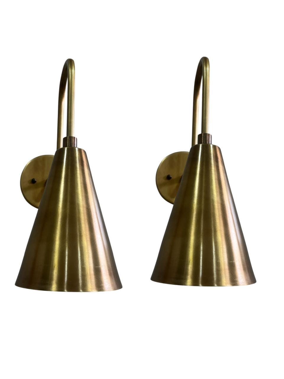Mid Century 1-Arm Brass Wall Sconce – Modern Lamp – Handmade Hardwired Light Fixture - Image 5