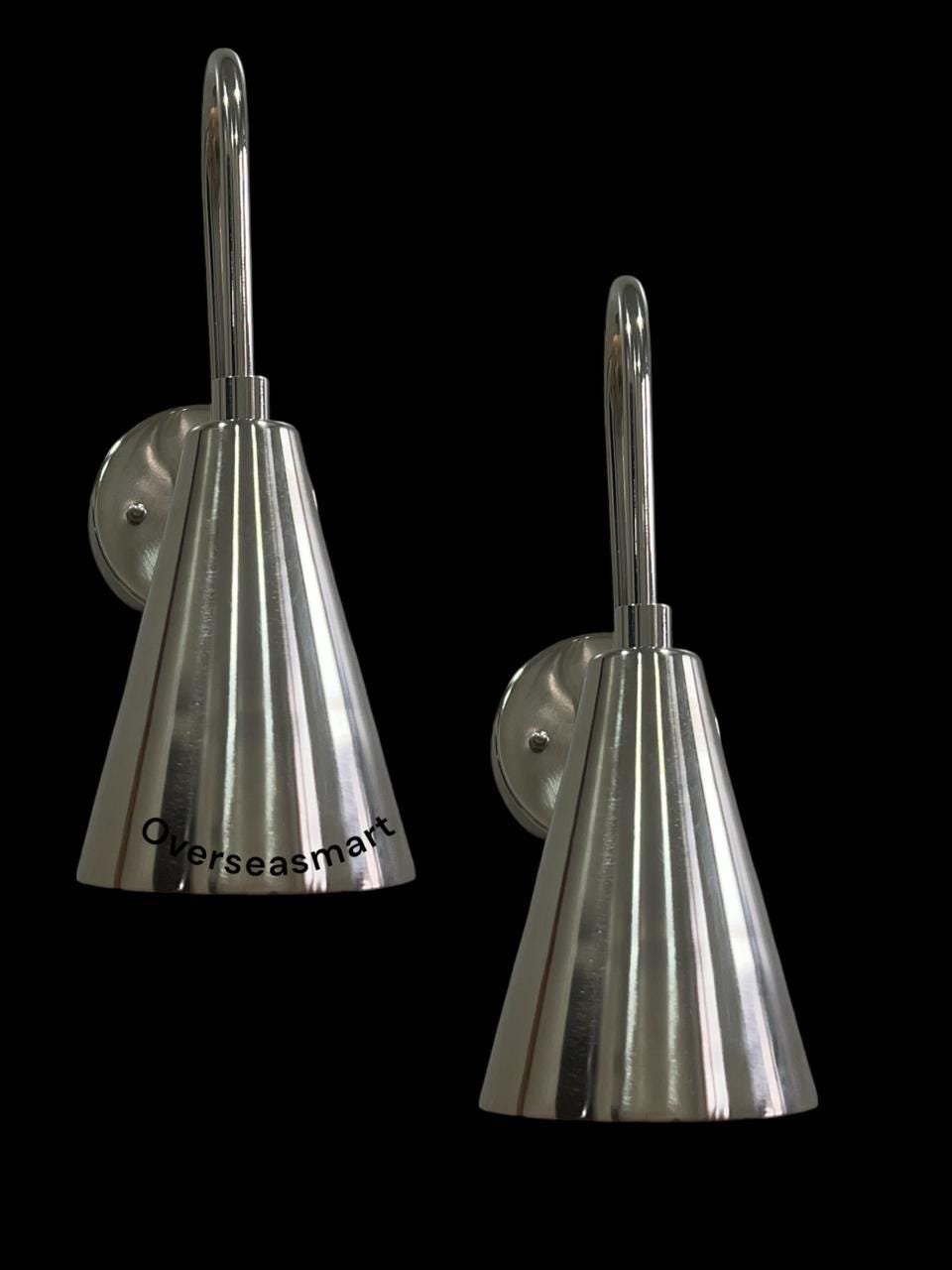 Mid-Century Modern Chrome Wall Sconce: Handmade 1-Light Fixture - Image 8