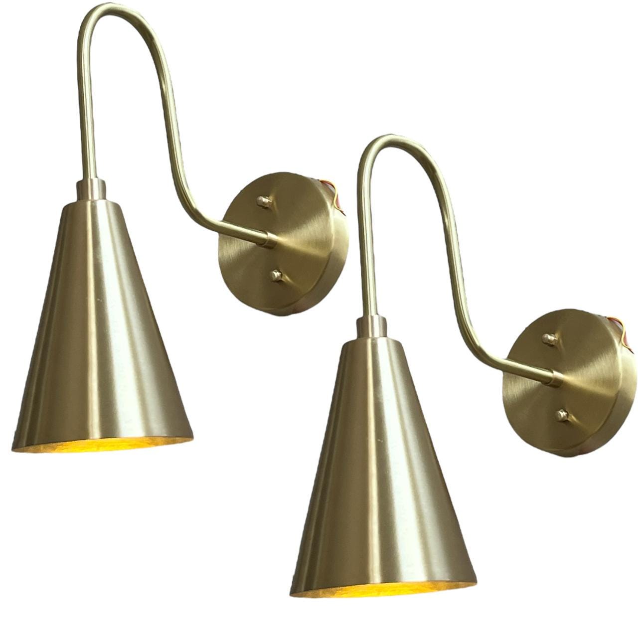 Mid Century 1-Arm Brass Wall Sconce – Modern Lamp – Handmade Hardwired Light Fixture - Image 6