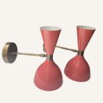 Pink Wall Sconce – Mid Century Modern Vanity Light – Retro Bathroom Lamp –  Wall Lighting Fixture