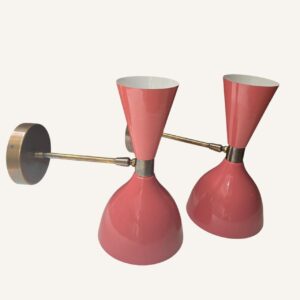 Pink Wall Sconce – Mid Century Modern Vanity Light – Retro Bathroom Lamp –  Wall Lighting Fixture