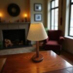 Small wooden Tripod Table Lamp For Study And Decor