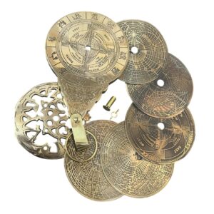 Brass Nautical Calendar: English & Arabic, Handmade Astronomy Decor