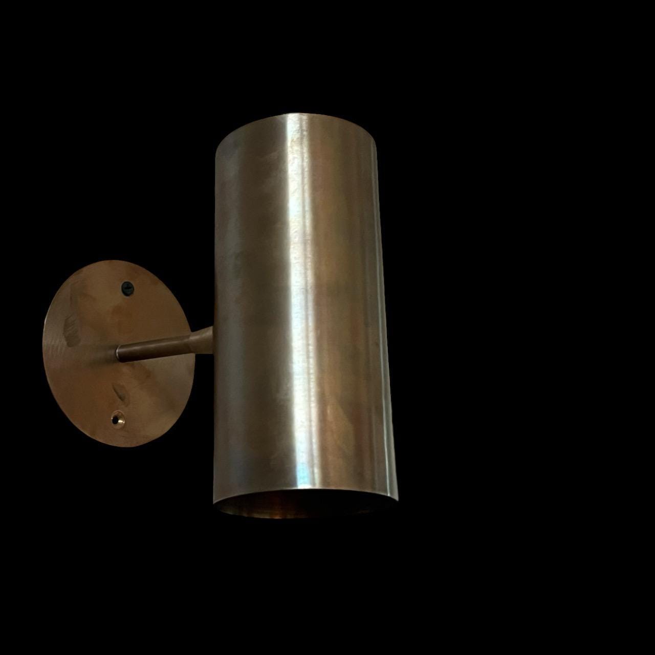 Brass Cylinder Modern Wall Light Mid Century Modern Contemporary Hardwired Lighting - Image 8
