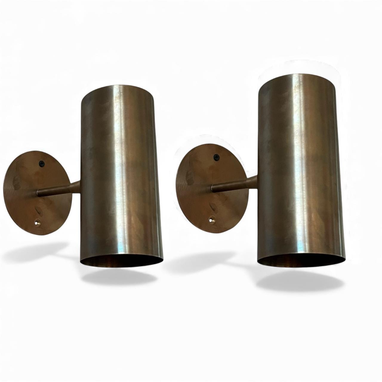 Brass Cylinder Modern Wall Light Mid Century Modern Contemporary Hardwired Lighting - Image 12