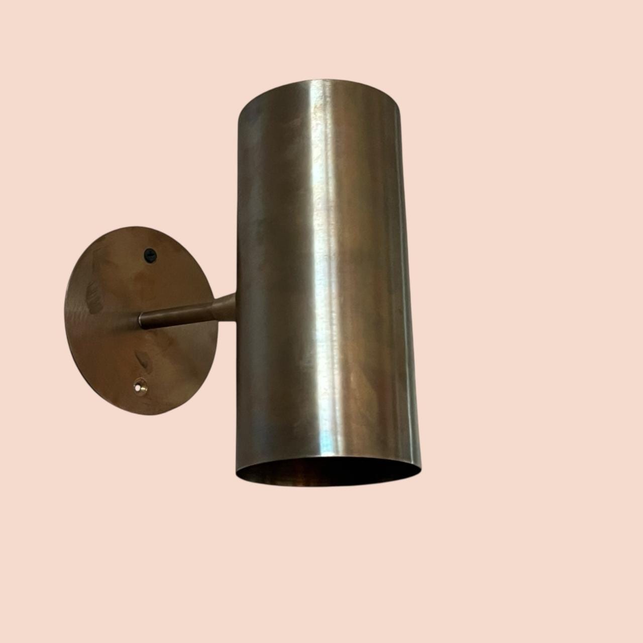 Brass Cylinder Modern Wall Light Mid Century Modern Contemporary Hardwired Lighting - Image 5