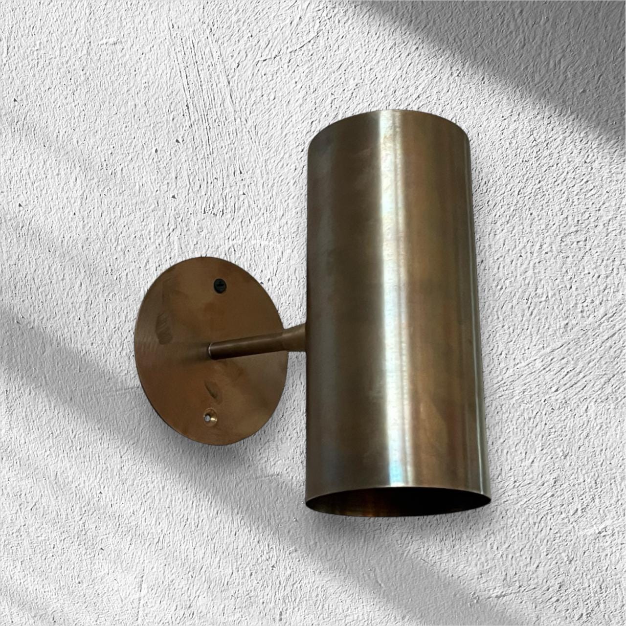 Brass Cylinder Modern Wall Light Mid Century Modern Contemporary Hardwired Lighting - Image 6