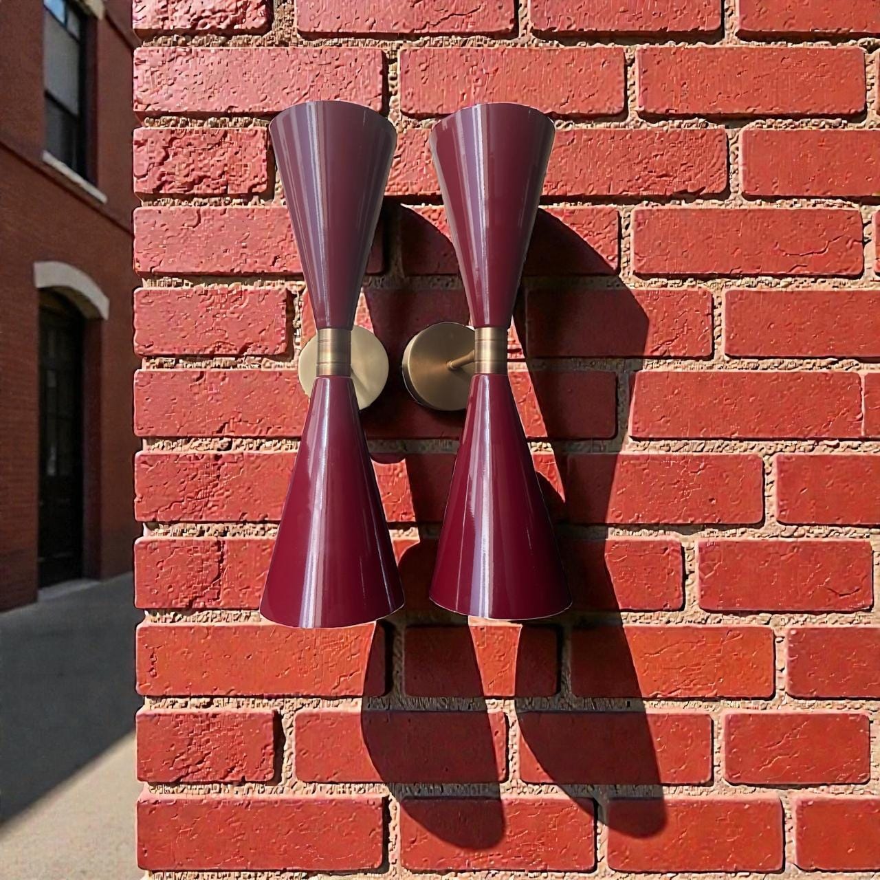Mid-Century Modern Brown and Brass Double Wall Sconce Light Sputnik Stilnovo - Image 16