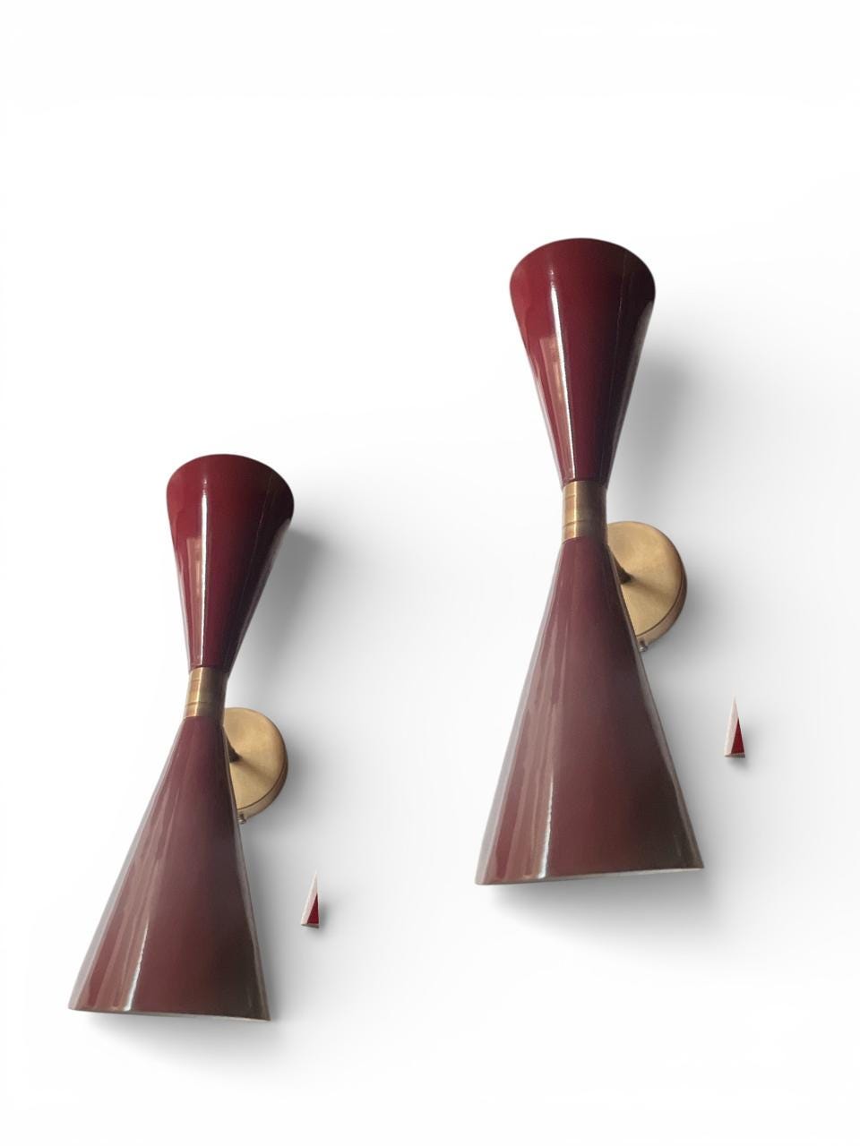 Mid-Century Modern Brown and Brass Double Wall Sconce Light Sputnik Stilnovo - Image 5