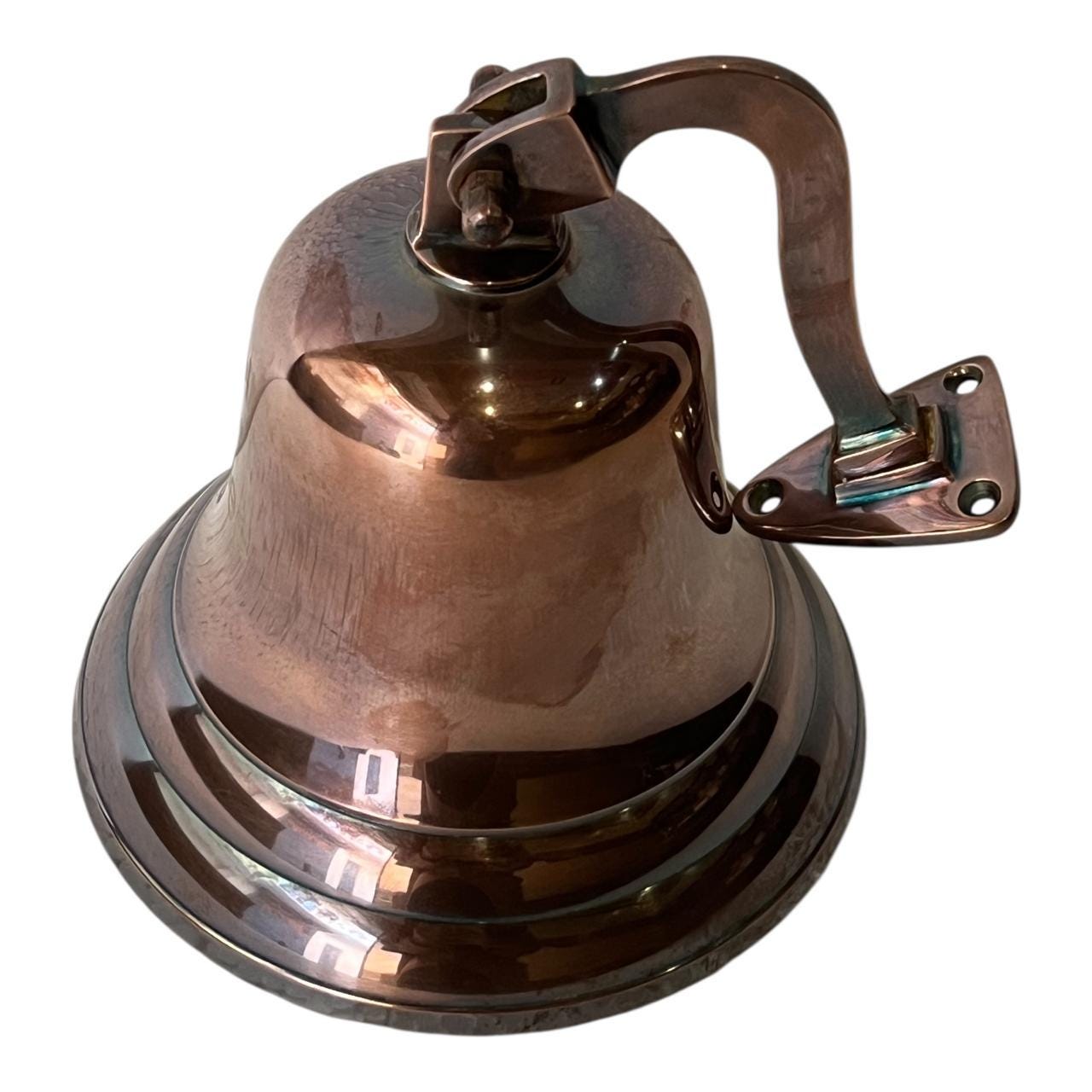 6 inch Personalized Copper Finish Nautical Home Decor hanging Brass Bell - Image 3
