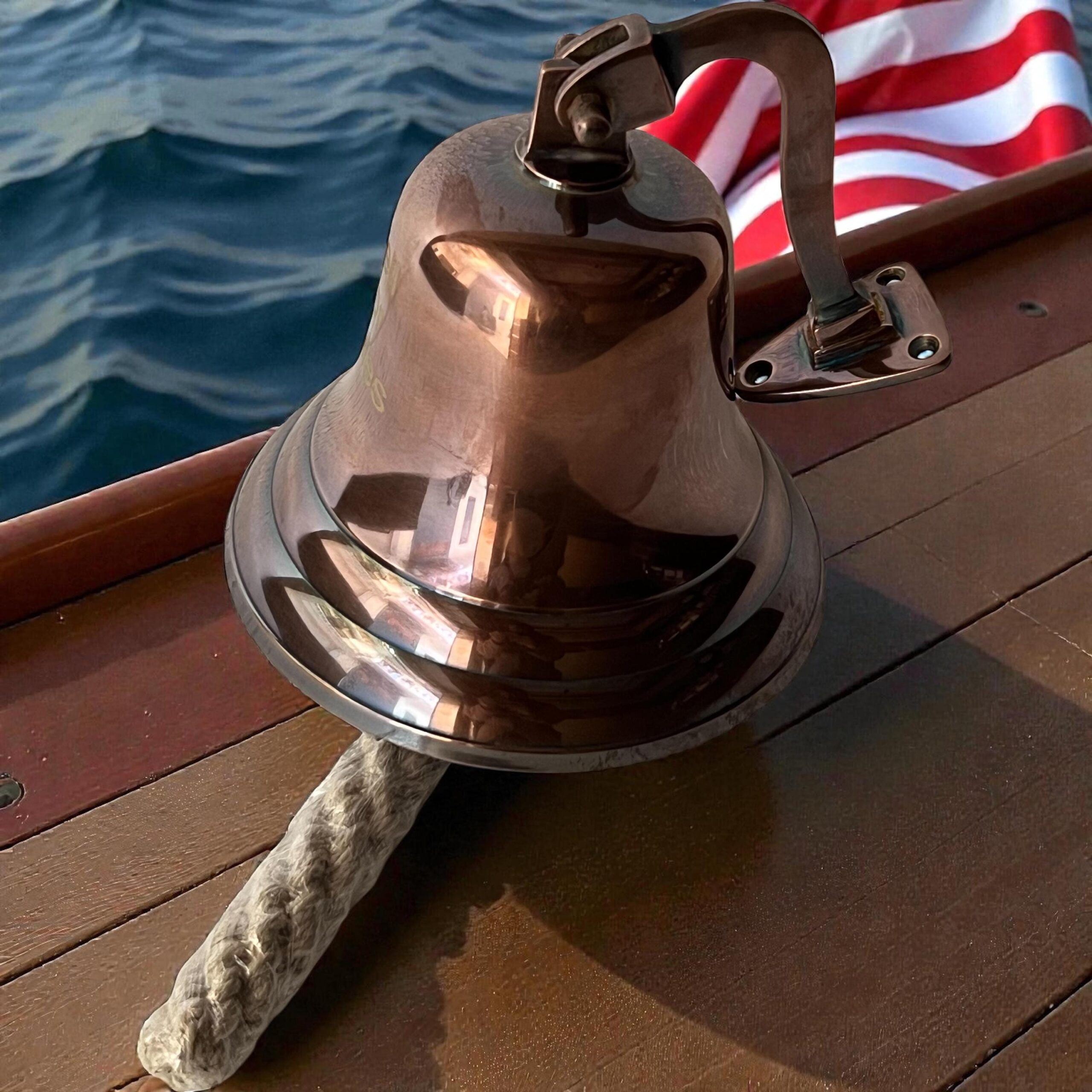 6 inch Personalized Copper Finish Nautical Home Decor hanging Brass Bell - Image 7