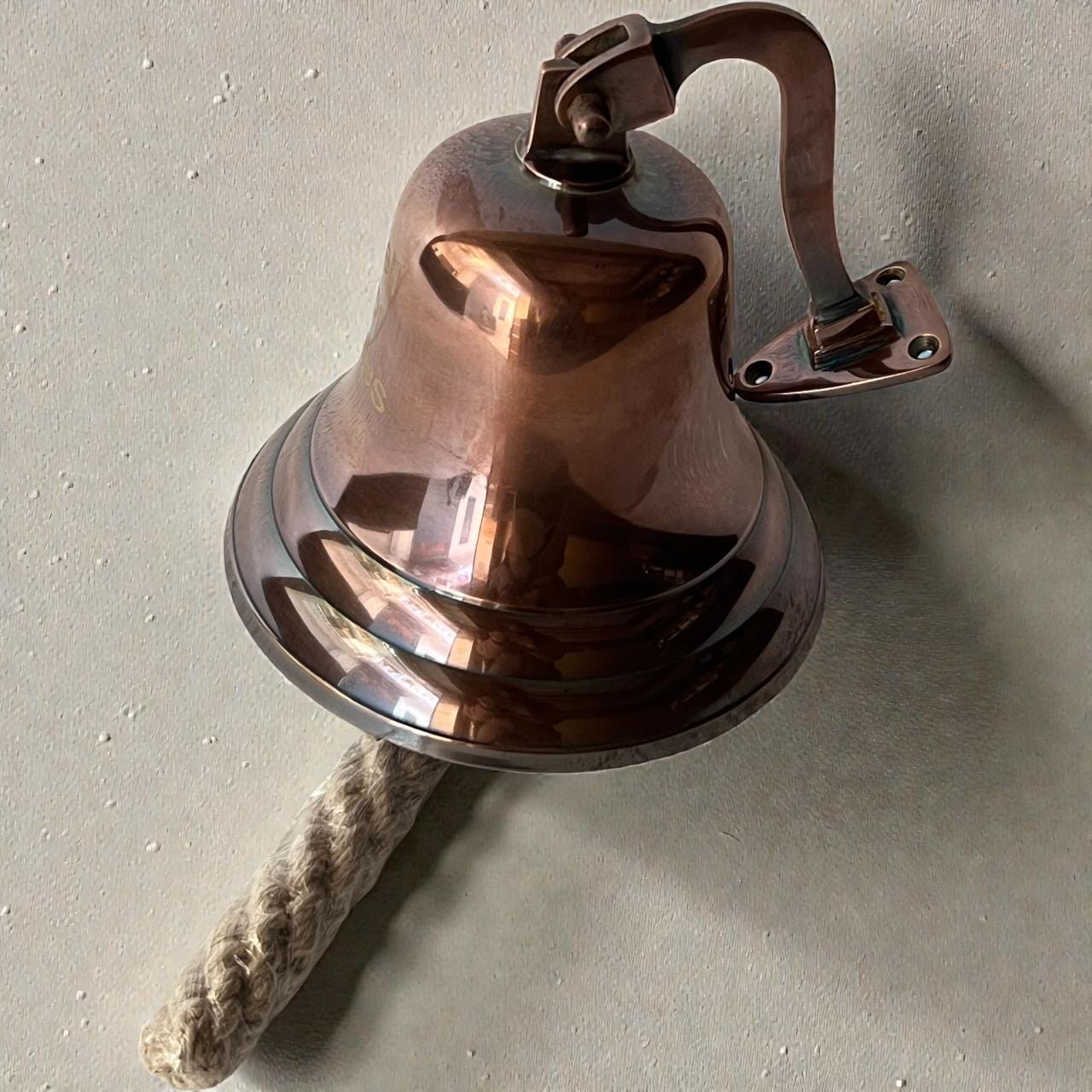 6 inch Personalized Copper Finish Nautical Home Decor hanging Brass Bell - Image 8