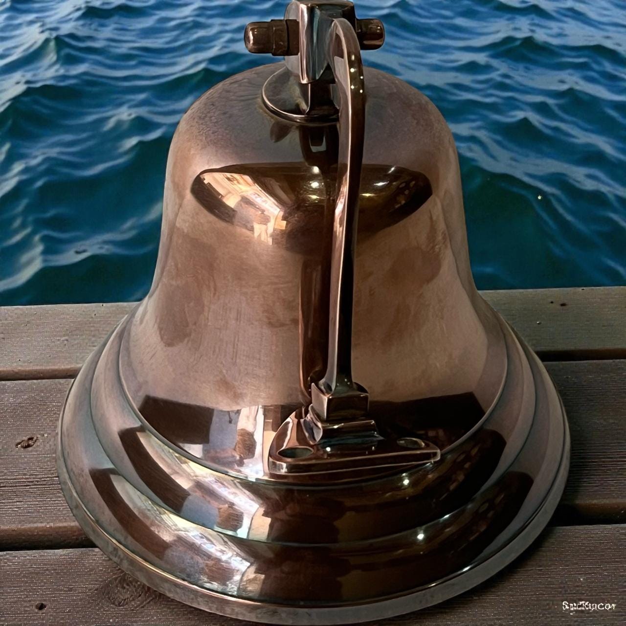 6 inch Personalized Copper Finish Nautical Home Decor hanging Brass Bell - Image 6