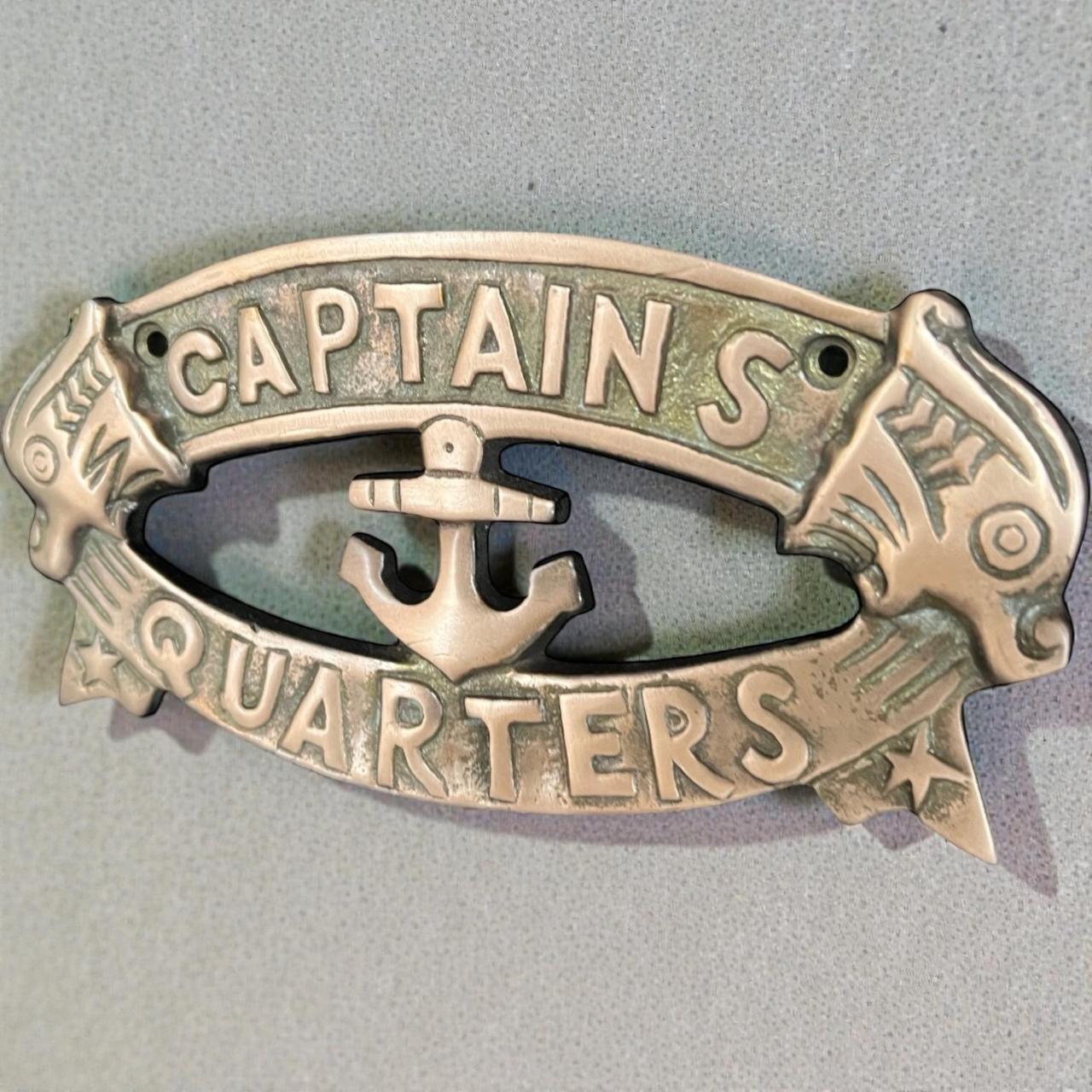 Captain’s Quarters Door Plate | Solid Brass Nautical Sign | Chrome Finish Maritime Decor - Image 11