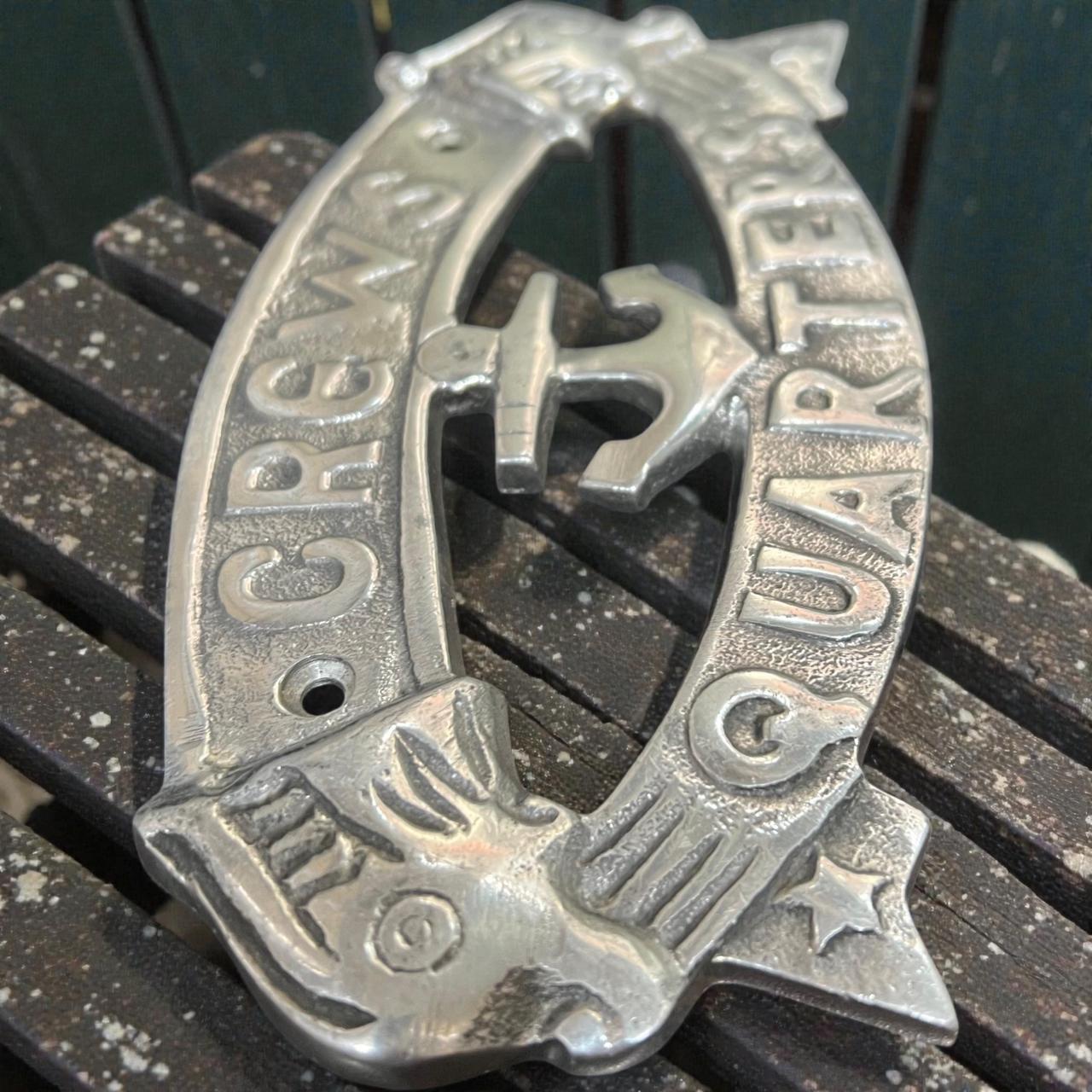 Captain’s Quarters Door Plate | Solid Brass Nautical Sign | Chrome Finish Maritime Decor - Image 8