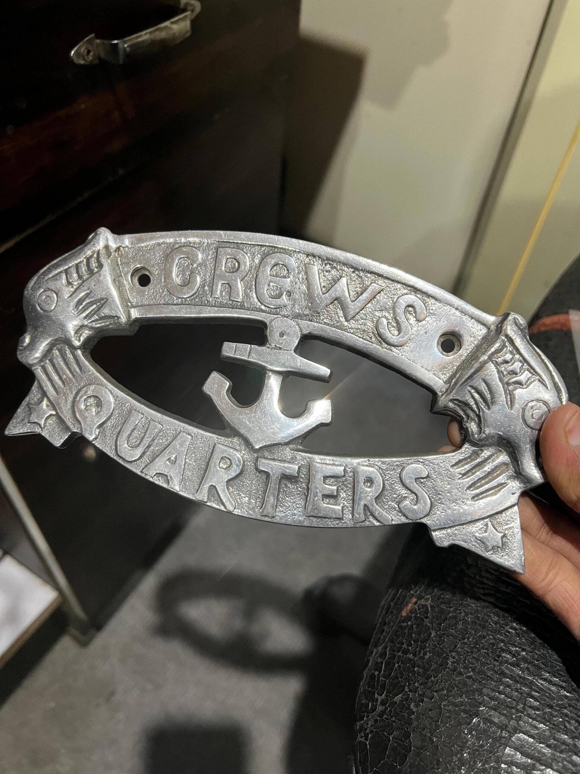 Captain’s Quarters Door Plate | Solid Brass Nautical Sign | Chrome Finish Maritime Decor - Image 15