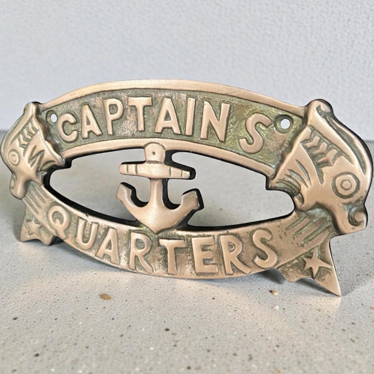 Captain’s Quarters Door Plate | Solid Brass Nautical Sign | Chrome Finish Maritime Decor - Image 3