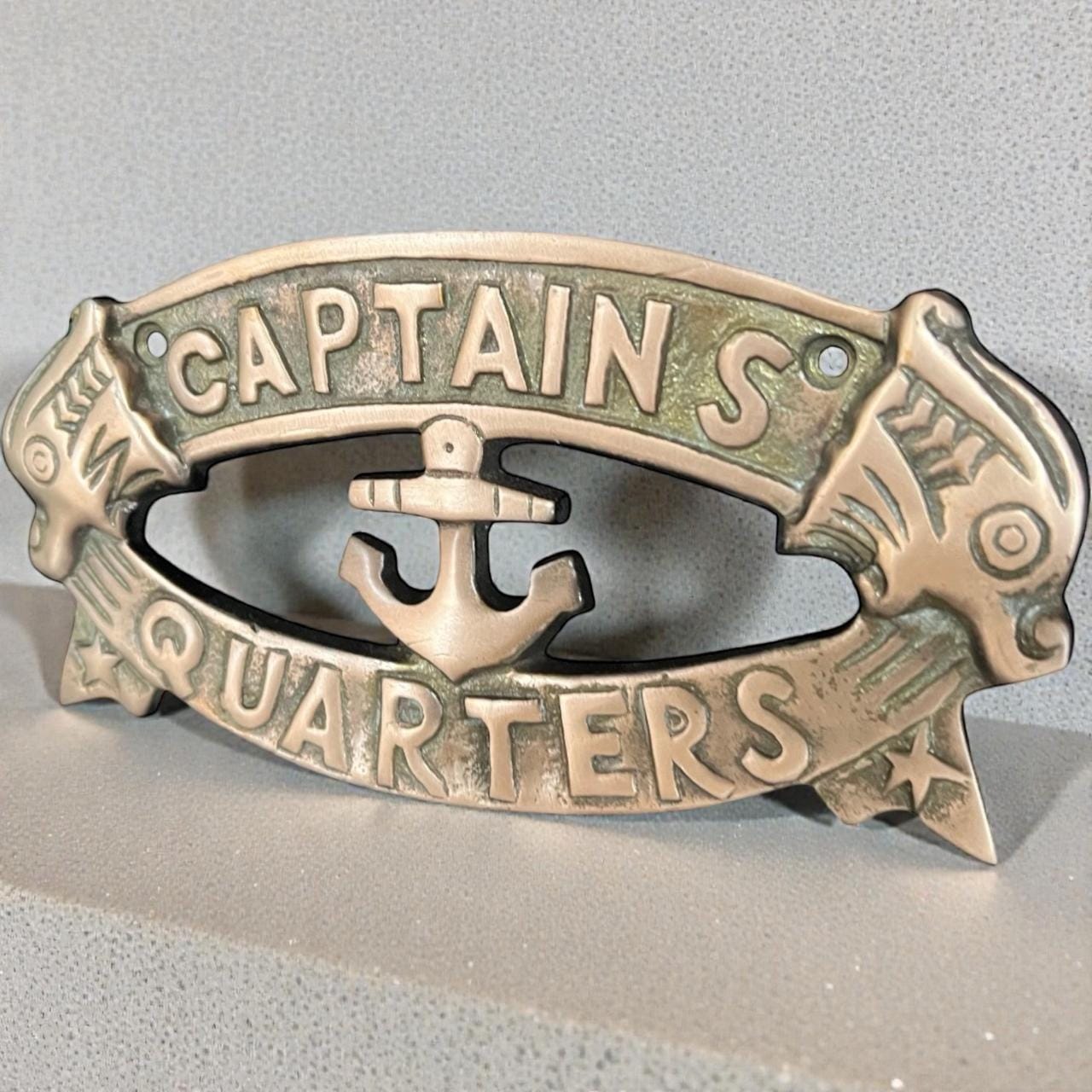 Captain’s Quarters Door Plate | Solid Brass Nautical Sign | Chrome Finish Maritime Decor - Image 4