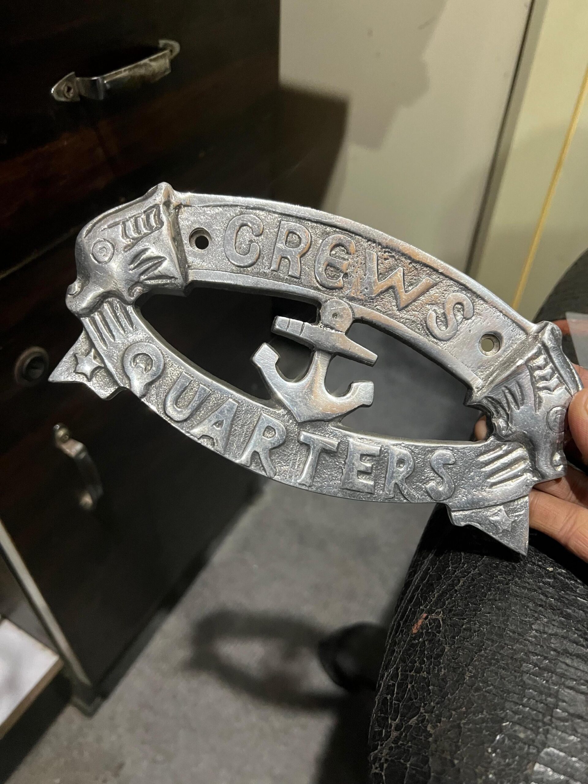 Captain’s Quarters Door Plate | Solid Brass Nautical Sign | Chrome Finish Maritime Decor - Image 16