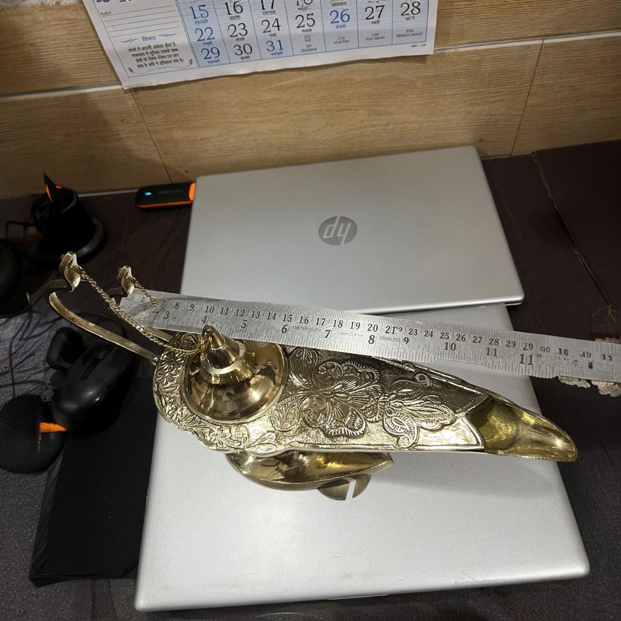 Brass Aladdin Oil Lamp – Genie Style Chirag Lamp - Image 5