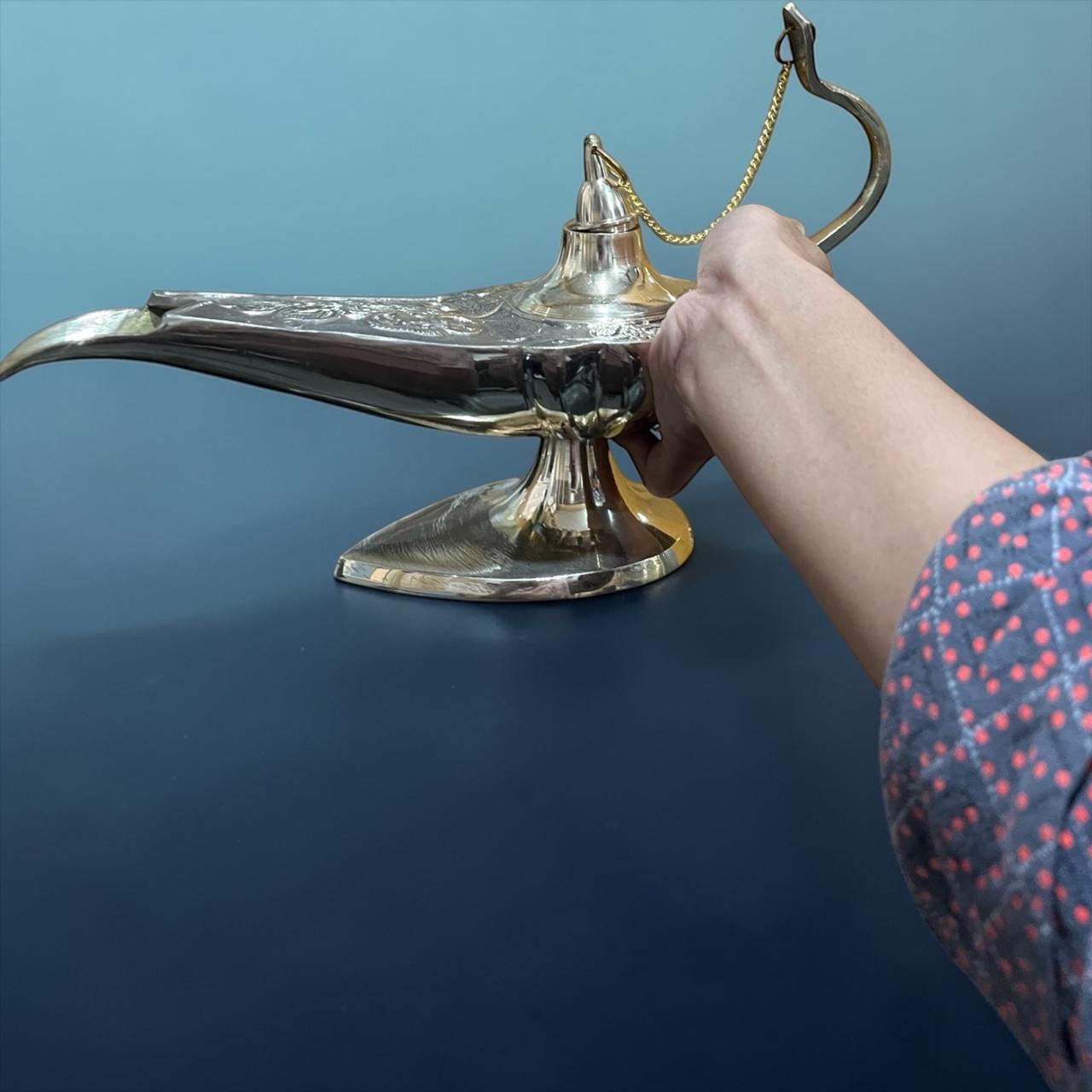 Brass Aladdin Oil Lamp – Genie Style Chirag Lamp - Image 16