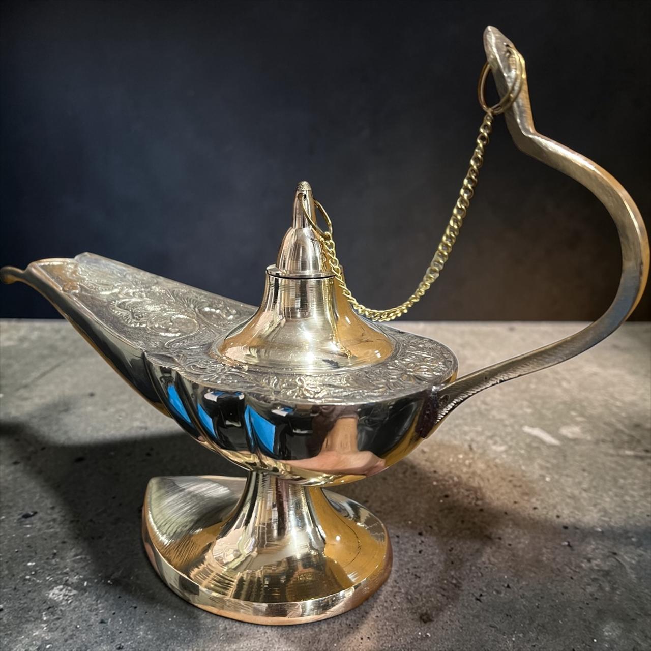 Brass Aladdin Oil Lamp – Genie Style Chirag Lamp - Image 6