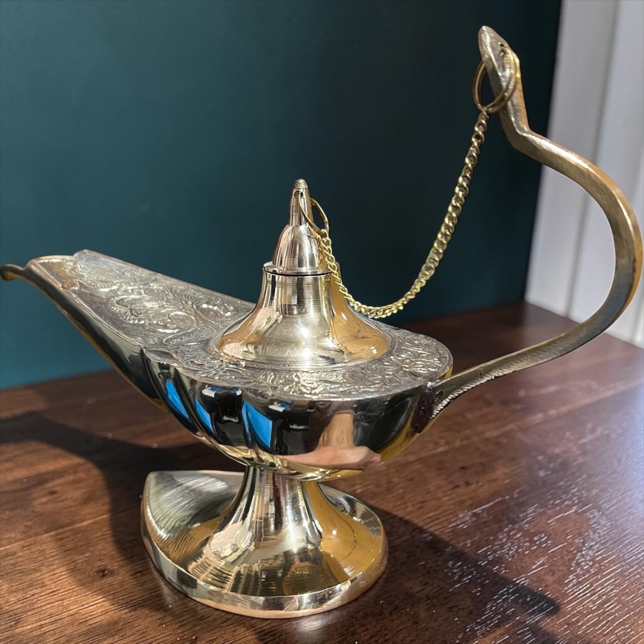 Brass Aladdin Oil Lamp – Genie Style Chirag Lamp - Image 10