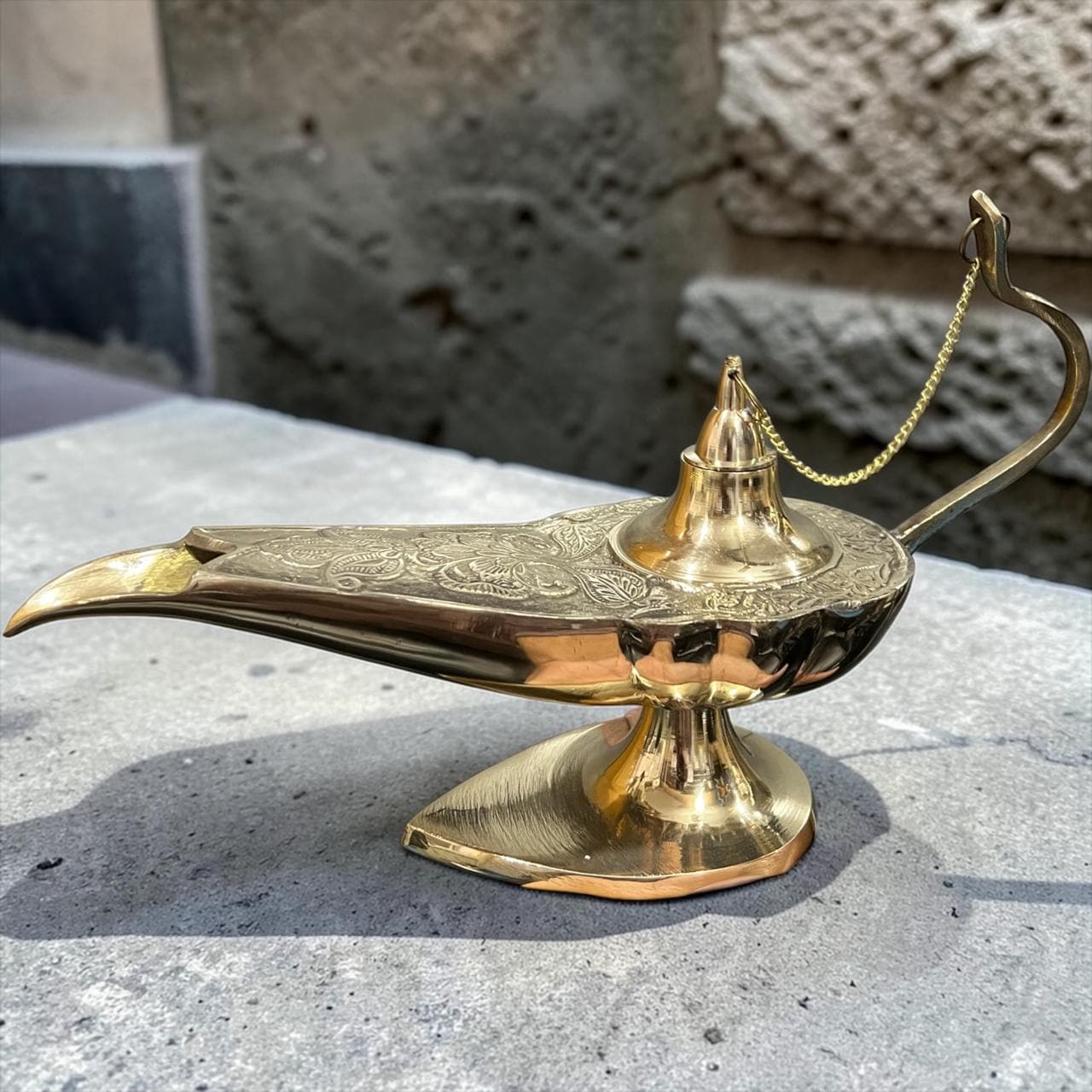 Brass Aladdin Oil Lamp – Genie Style Chirag Lamp - Image 11