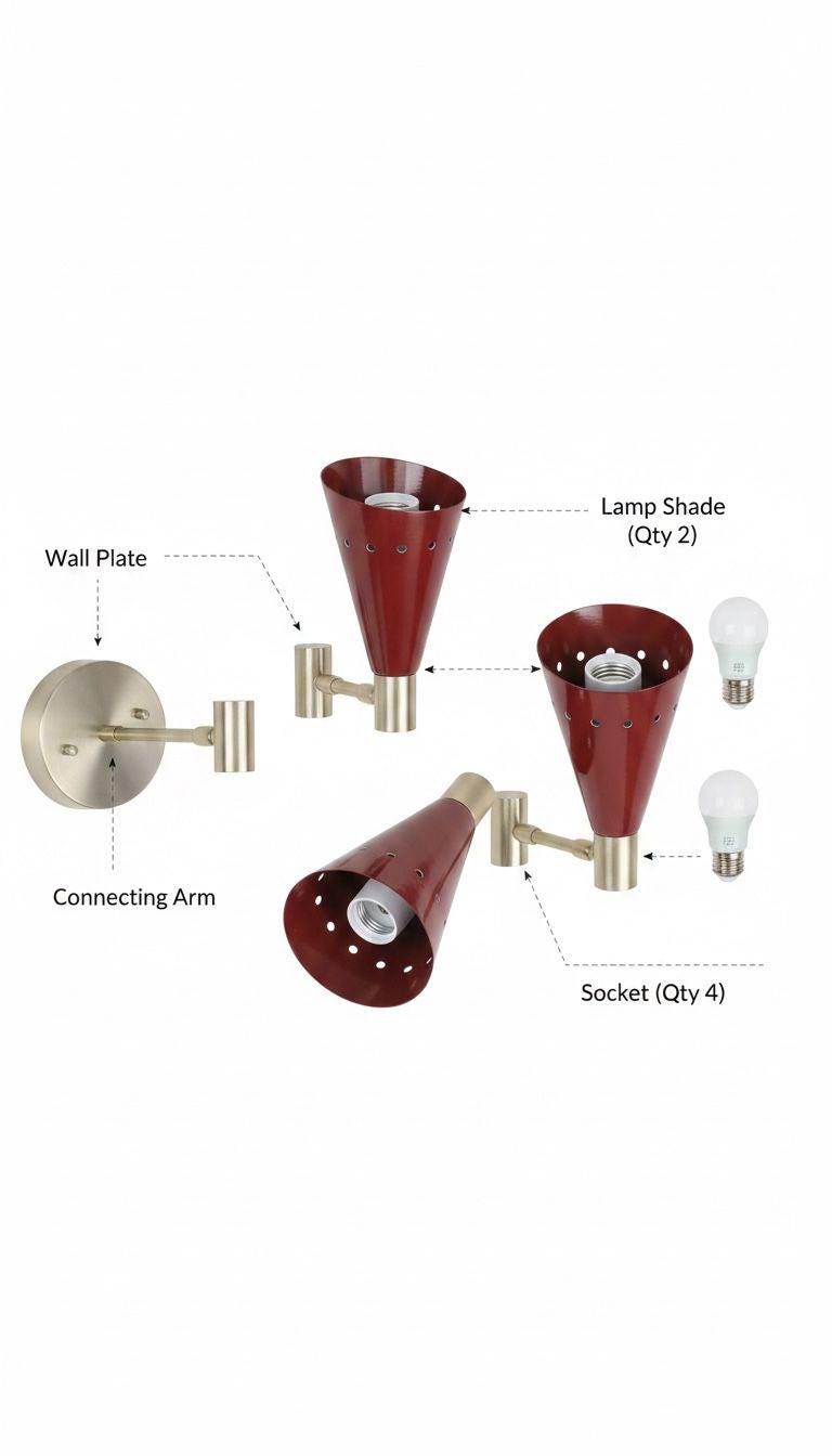 Diabolo Wall Sconce – Mid-Century Modern Brass Light Fixture | Custom Finish - Image 17