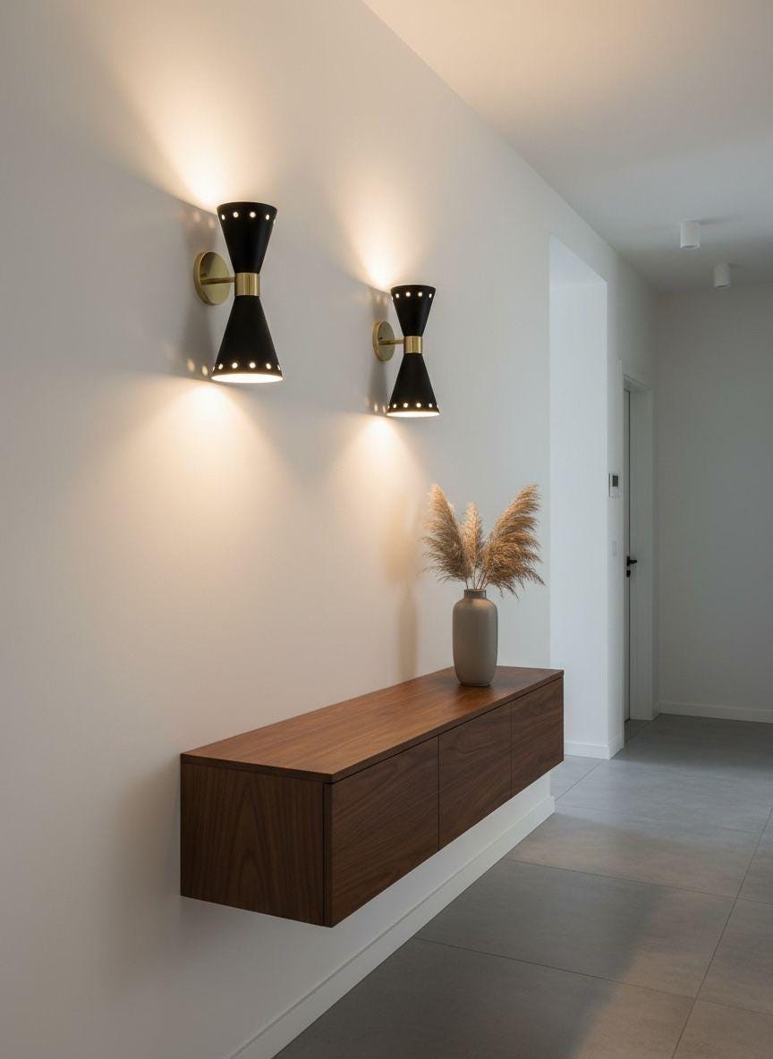 Black Mid-Century Diabolo Wall Sconce Modern Wall Light - Image 3