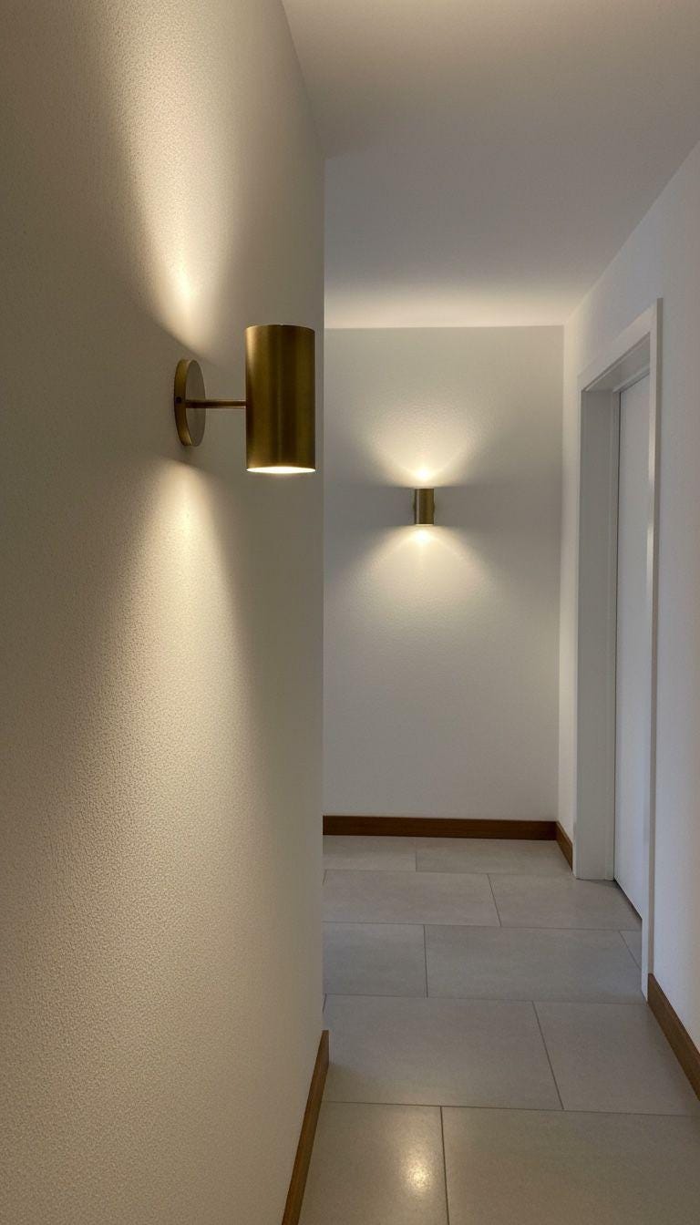 Brass Cylinder Modern Wall Light Mid Century Modern Contemporary Hardwired Lighting - Image 2