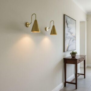 Mid-Century Modern Wall Sconce Brown Finish Vanity Light for Bedroom