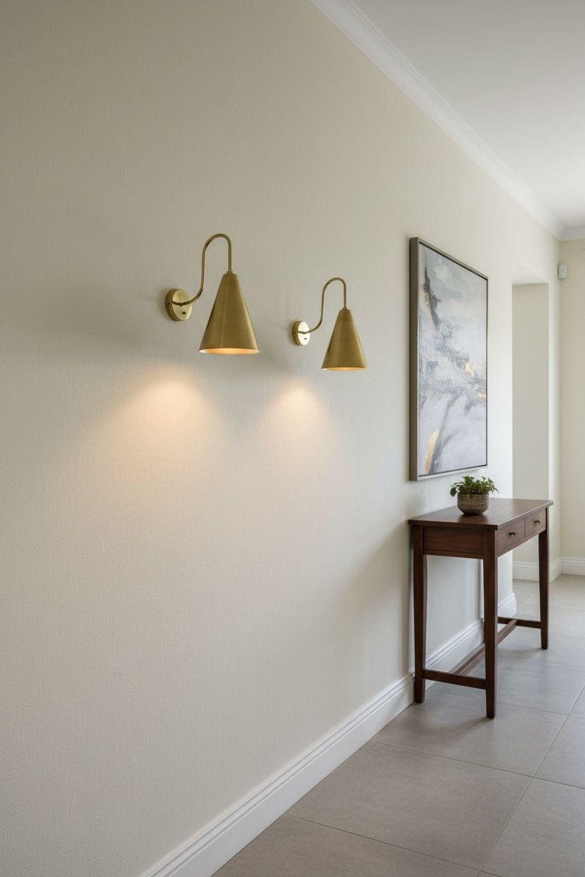Mid-Century Modern Wall Sconce Brown Finish Vanity Light for Bedroom