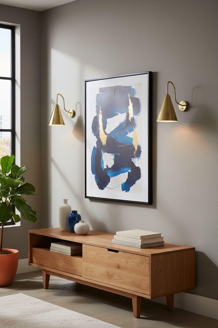 Mid-Century Modern Wall Sconce Brown Finish Vanity Light for Bedroom - Image 3