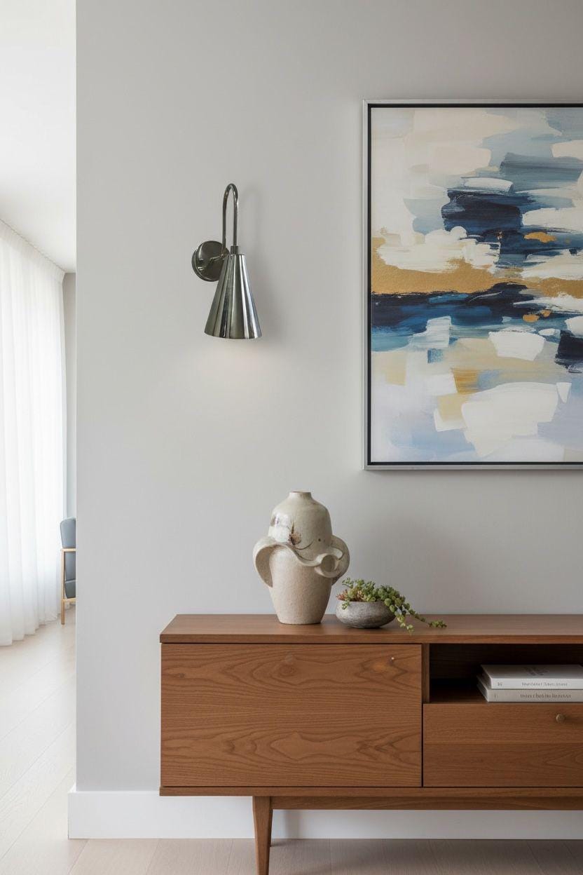 Mid-Century Modern Chrome Wall Sconce: Handmade 1-Light Fixture - Image 13