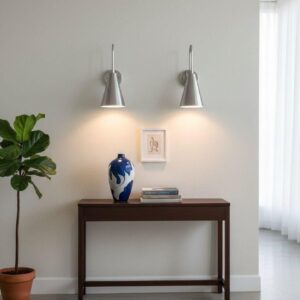 Mid-Century Modern Chrome Wall Sconce: Handmade 1-Light Fixture