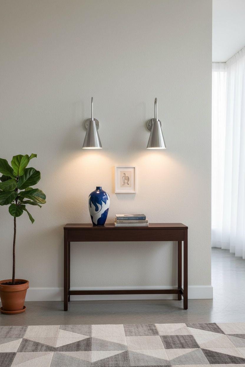 Mid-Century Modern Chrome Wall Sconce: Handmade 1-Light Fixture