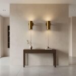 Modern Brass Wall Sconce: Indoor Light Fixture, E26/E27 Socket
