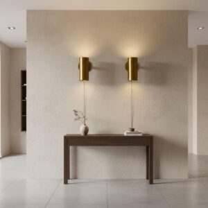 Modern Brass Wall Sconce: Indoor Light Fixture, E26/E27 Socket