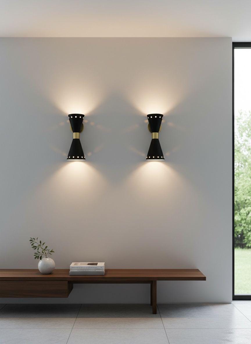 Black Mid-Century Diabolo Wall Sconce Modern Wall Light