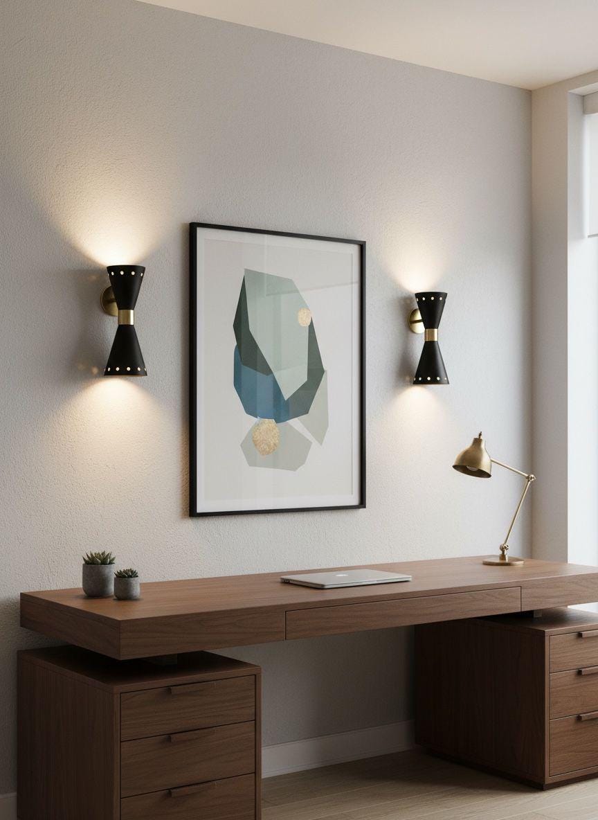 Black Mid-Century Diabolo Wall Sconce Modern Wall Light - Image 9