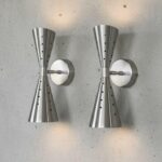 Mid Century Atomic Diabolo Wall Sconce | Modern 2-Light Hardwired Light Chrome Finish