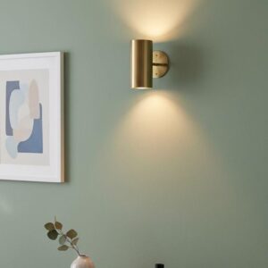 Brass Cylinder Modern Wall Light Mid Century Modern  Contemporary Hardwired Lighting