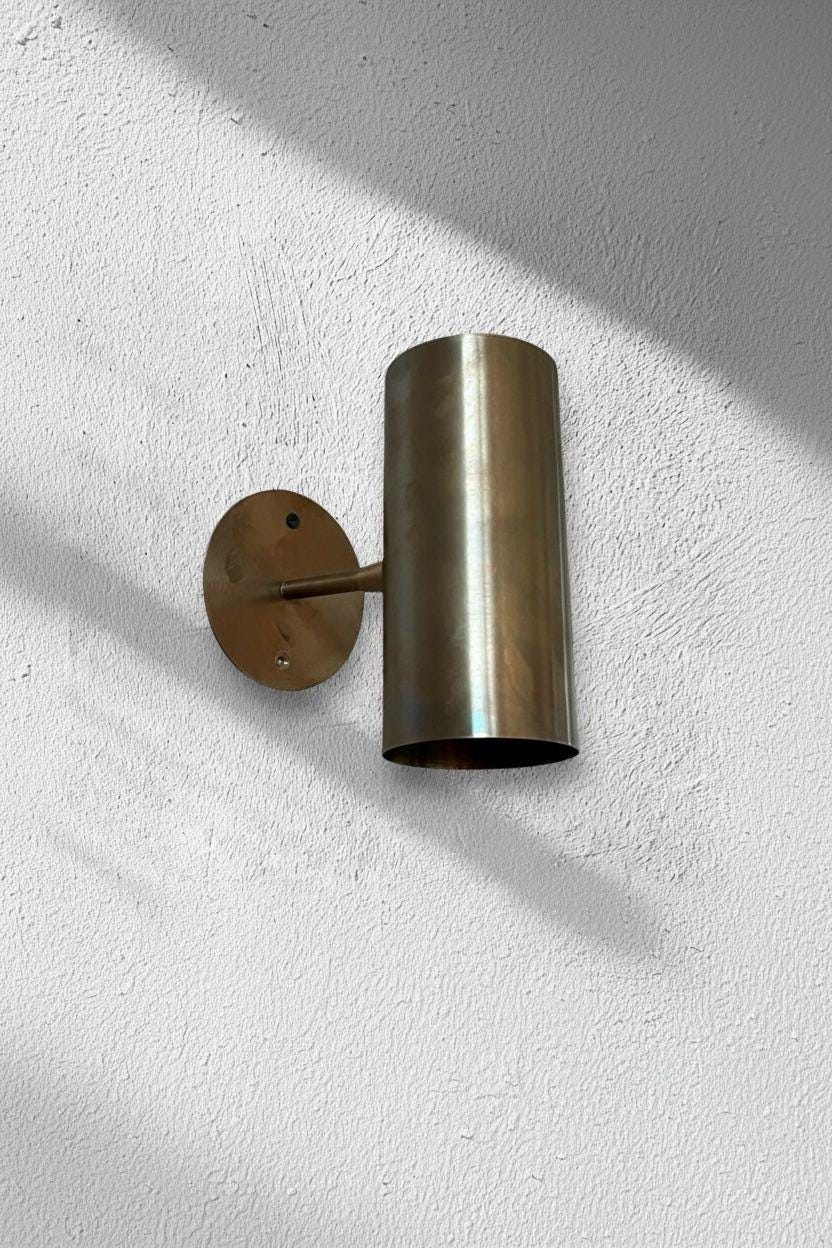 Brass Cylinder Modern Wall Light Mid Century Modern Contemporary Hardwired Lighting - Image 19