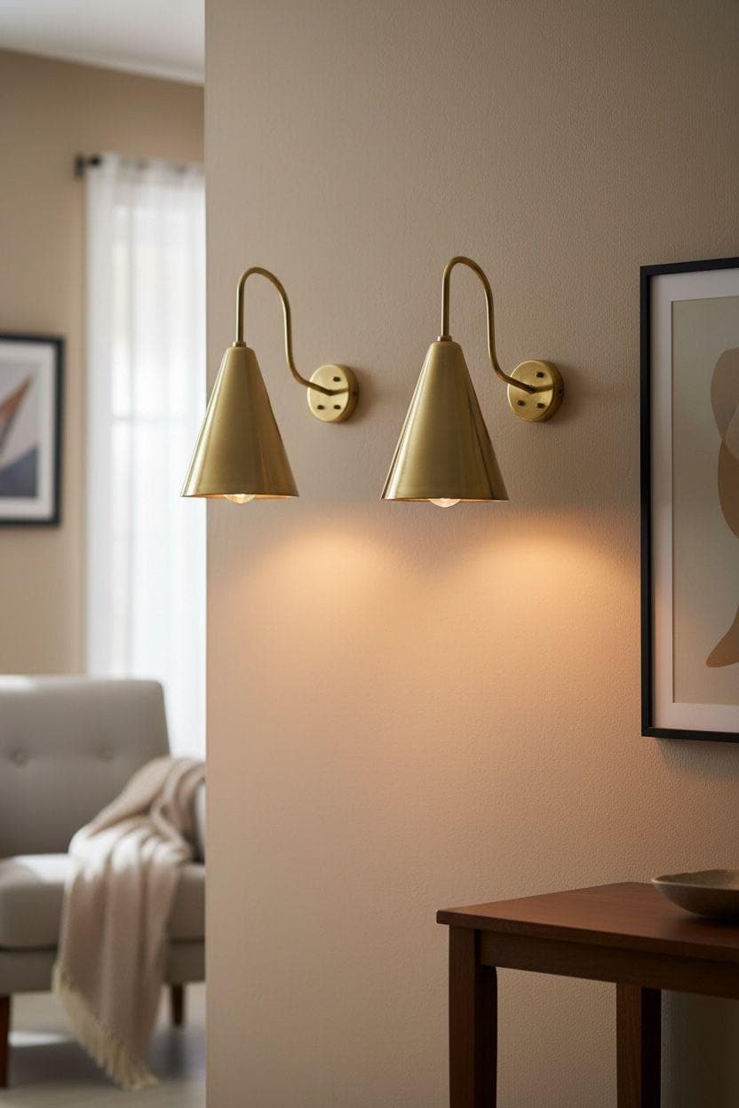 Mid-Century Modern Wall Sconce Brown Finish Vanity Light for Bedroom - Image 6