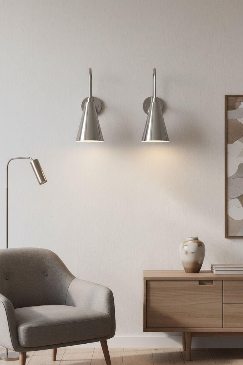 Mid-Century Modern Chrome Wall Sconce: Handmade 1-Light Fixture - Image 19