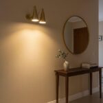 Mid Century Modern Brass Wall Sconce | Industrial Hardwired Lighting